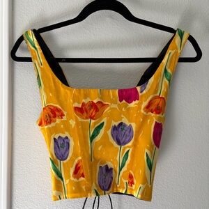 RARE Rosemilk yellow floral corset top